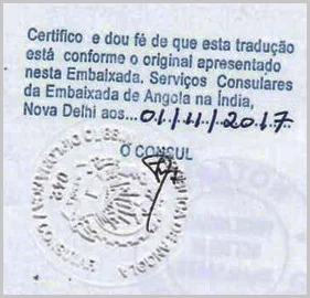 Angola Embassy Attestation